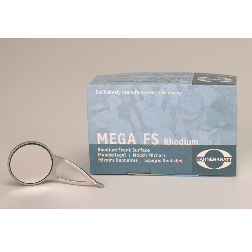 Mundspejl MEGAretract Rhodium 5 plan SS, 6 stk.