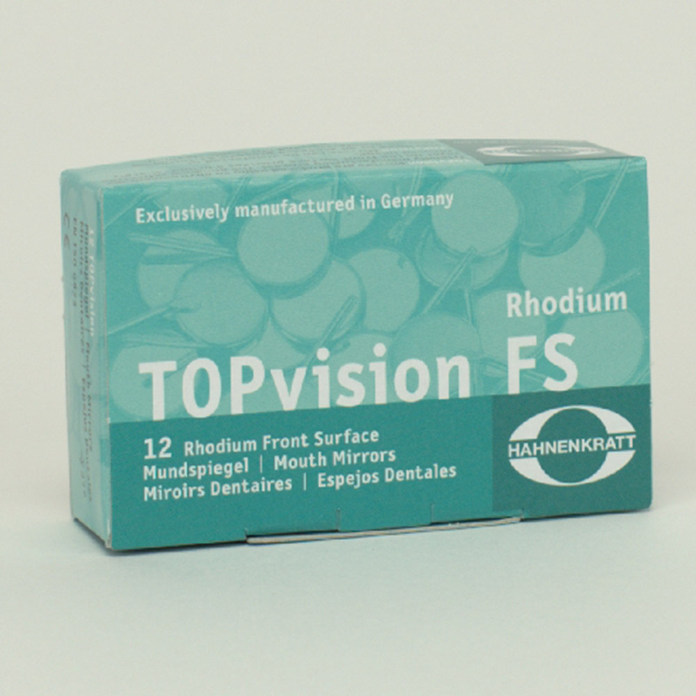 Mundspejl TOPvision FS Rhodium 4 plan SS, 12 stk.