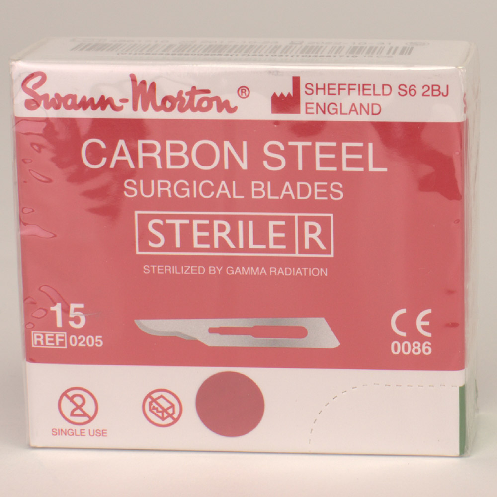Skalpelklinge SM carbon 15 steril, 100 stk.