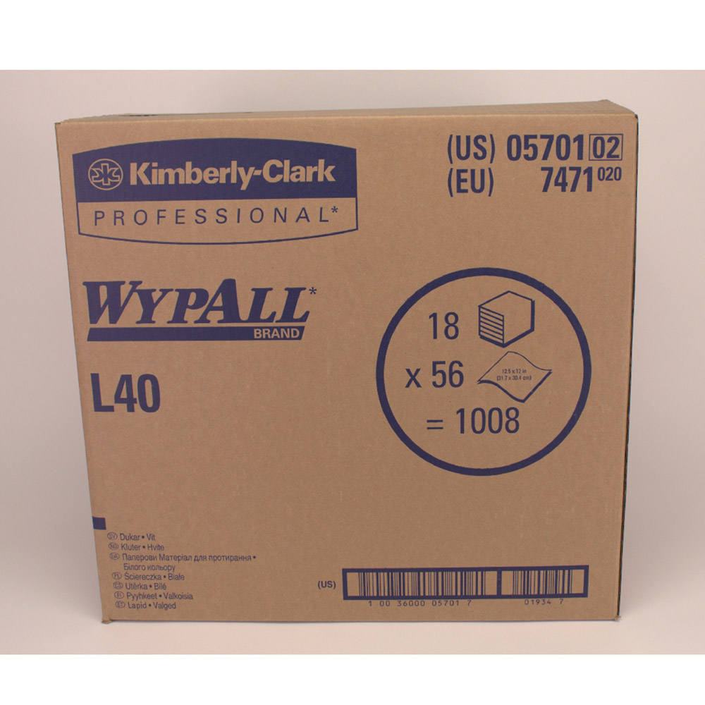 Wypall L40 31,5 x 33 cm hvid, 18 x 56 stykker