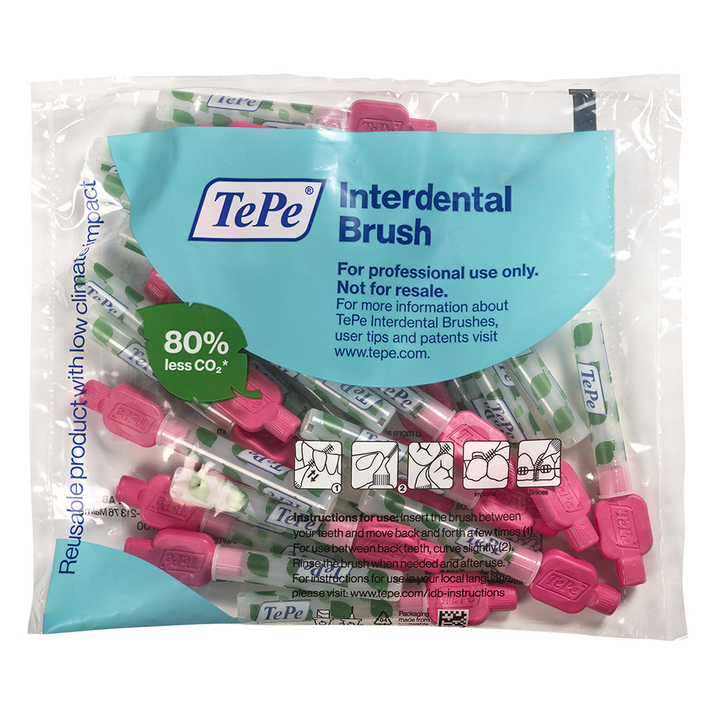 Interdentale børster 0,4 mm pink, 25 stk.