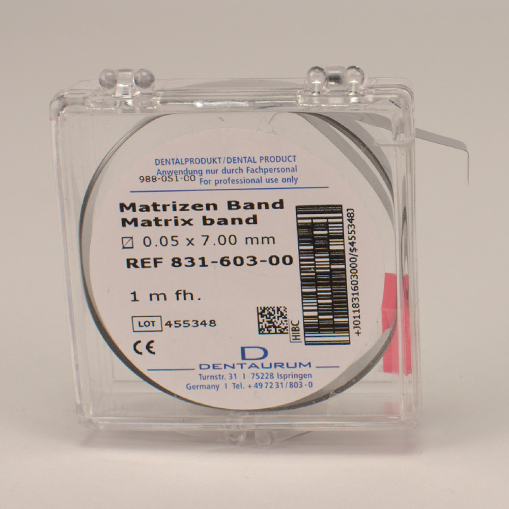 Matrixbånd 0,05 x 7 mm, 1 m rulle