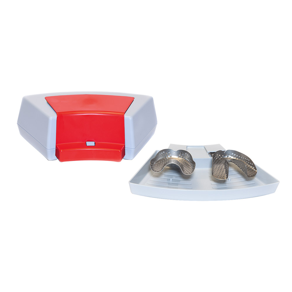 Bobby transportkasse lysegrå med rød clips, stk.