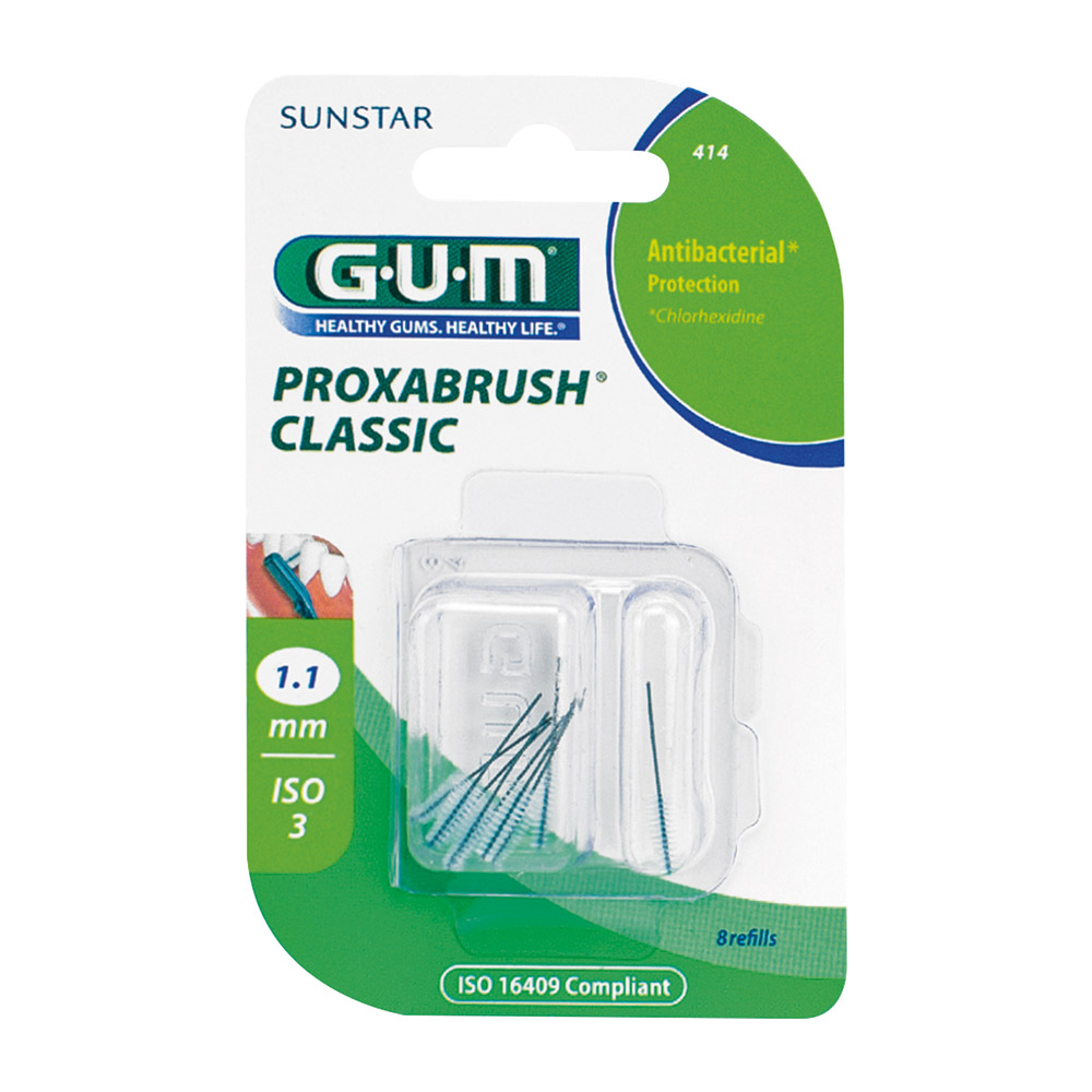 GUM Proxabrush Classic 1,1 mm gran, 8 stk.