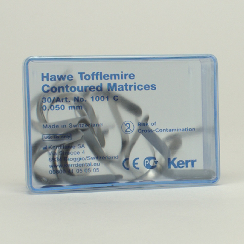 Tofflemire-matricer bombieret 0,05 mm, 30 stk.
