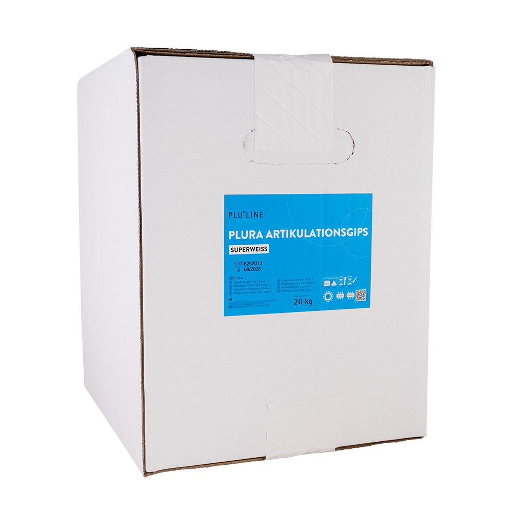 Plura artikulationsgips hvid, 20 kg karton