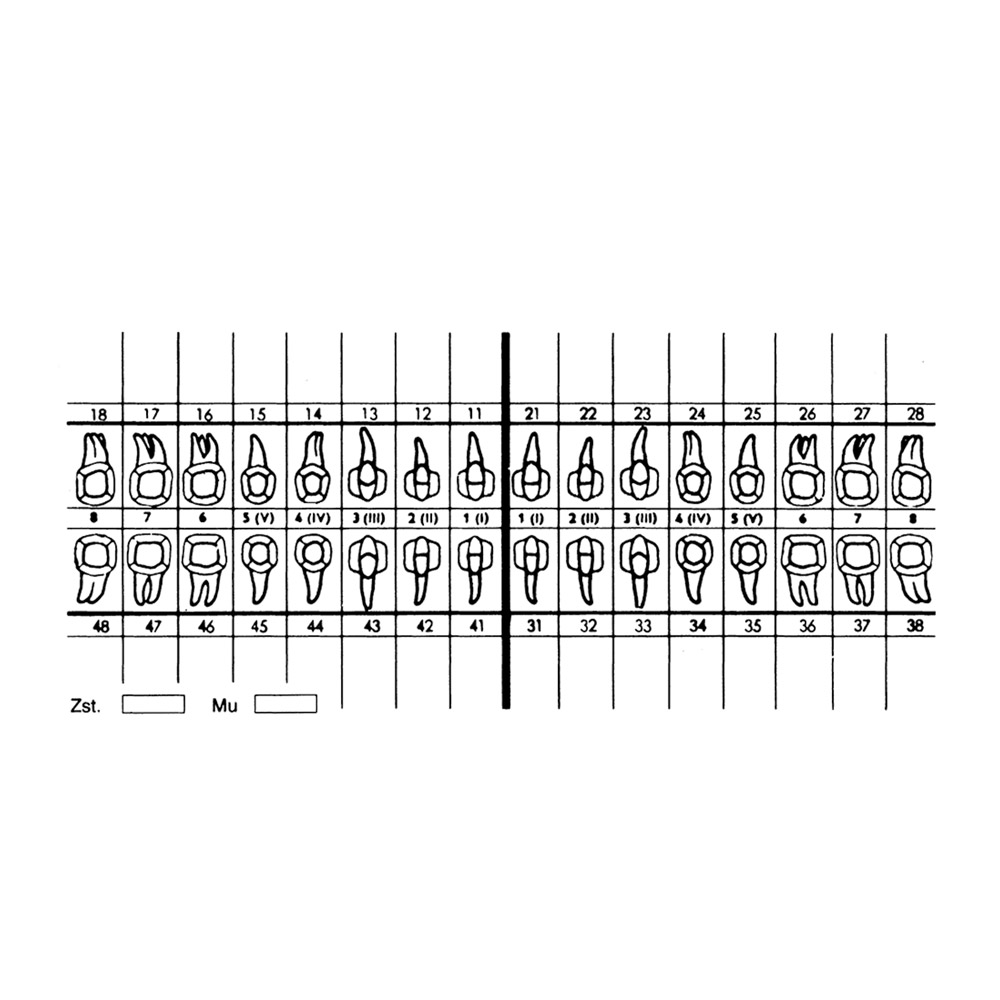 Tandskema hvid selvklæbende, 100 stk.