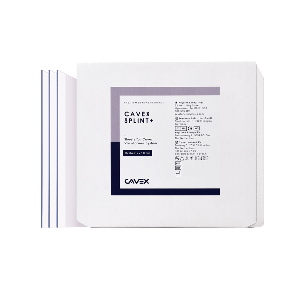 Cavex VF Skinne+ transparent 1 mm, 25 stk.