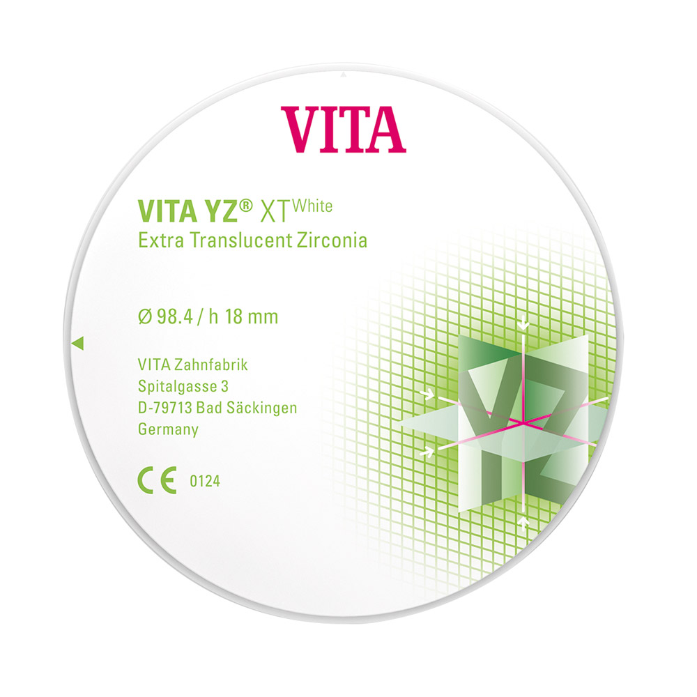 VITA YZ XT White Disc hvid 98,4 mm 14 mm, stk.