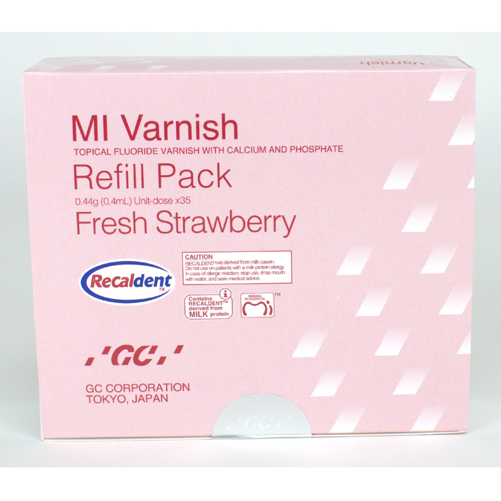 MI Varnish Jordbær, 35 x 0,4 ml + 50 børster