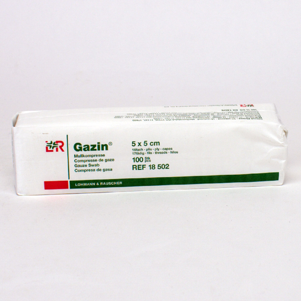 Gazin OP-kompresse usteril 5 x 5 cm 16-lags, 100 stk.