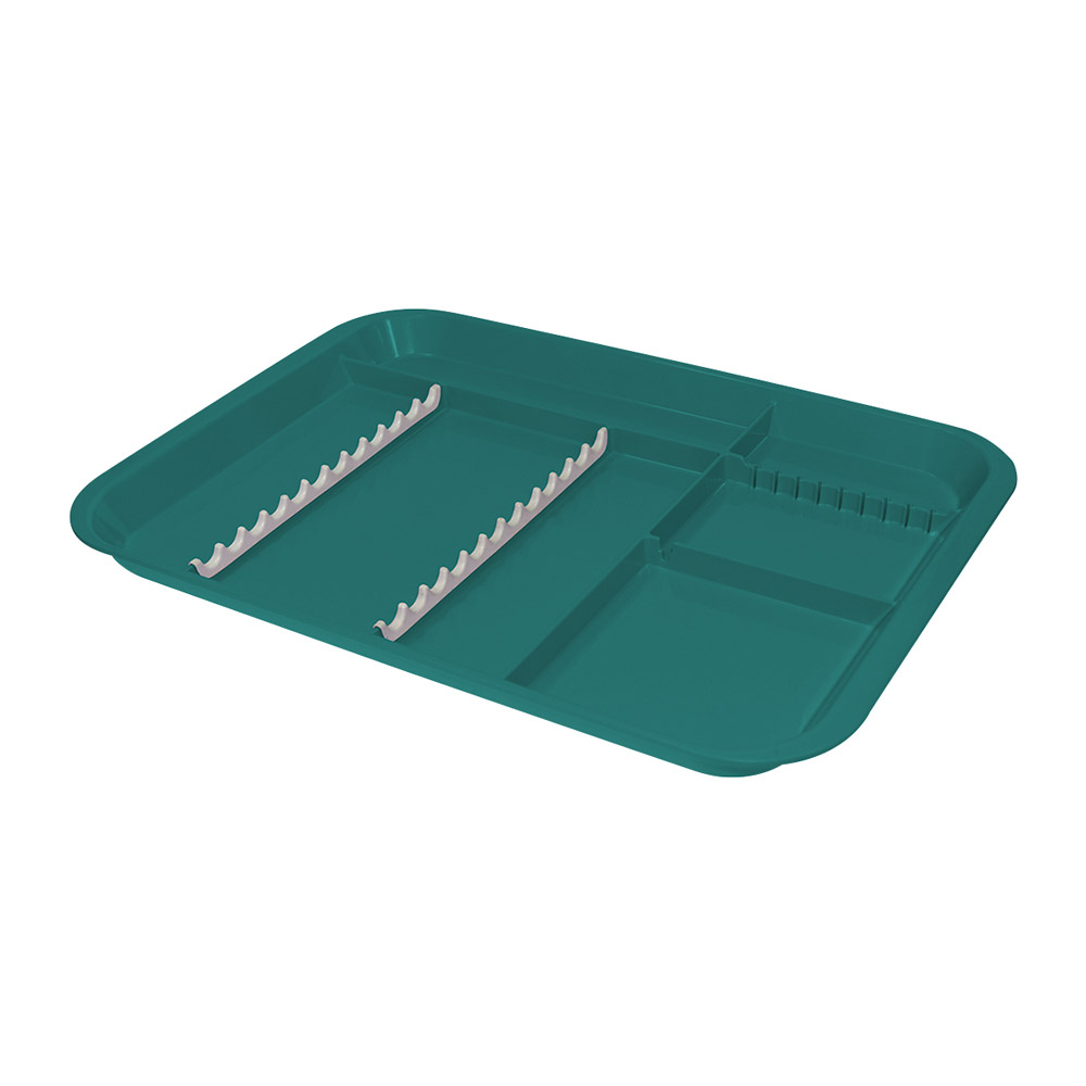 Behandlingstray med inddeling turkis, stk.