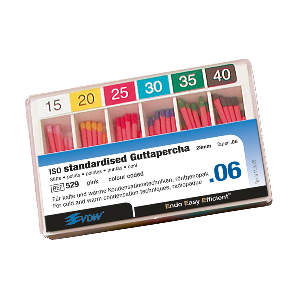 Guttapercha-pinde Taper.06 25, 60 stk.