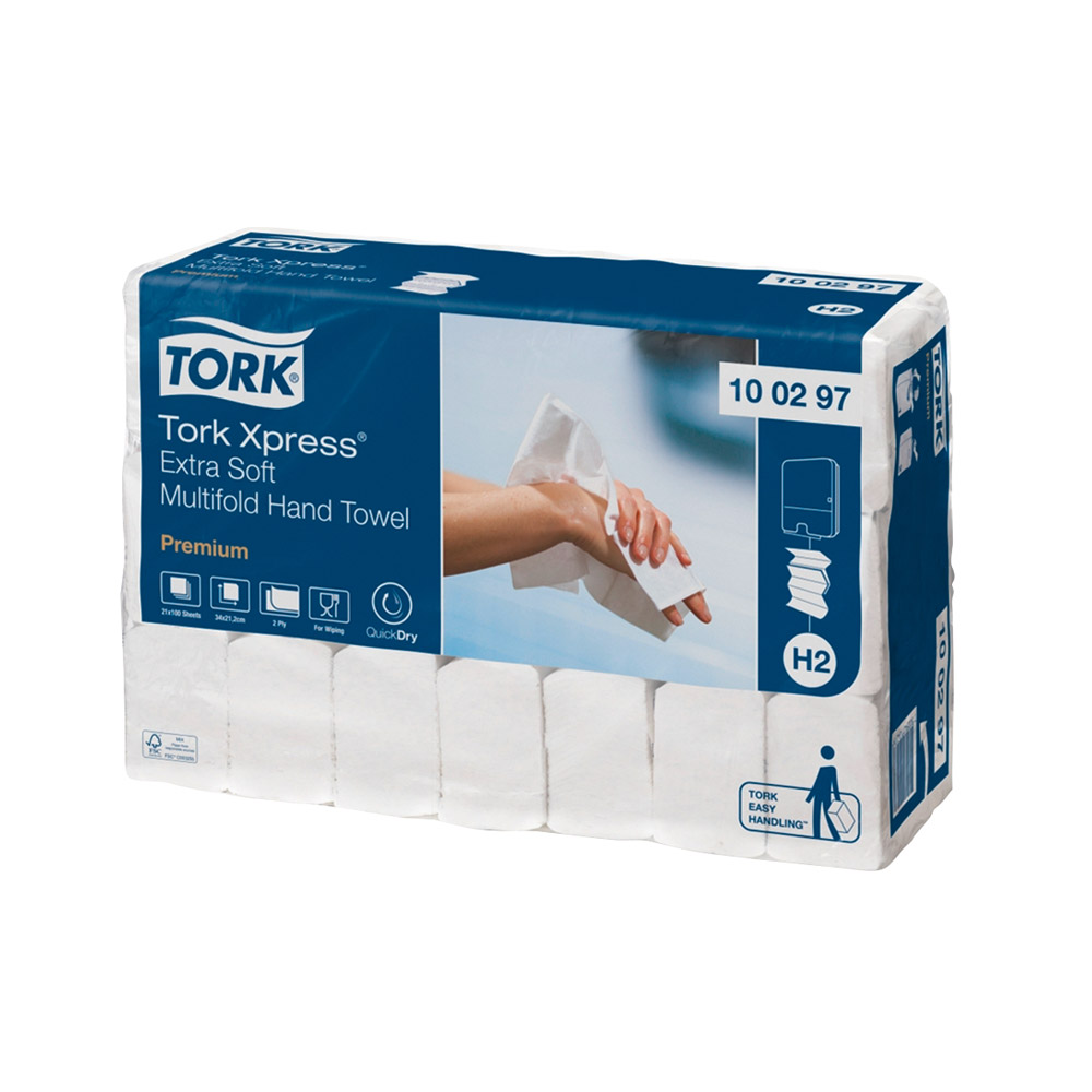 Tork Xpress H2 xsoft MF hvid 2-lags, 2100 stk.