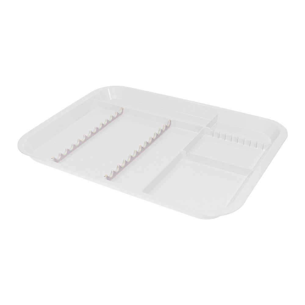 Behandlingstray med opdeling, hvid, stk.