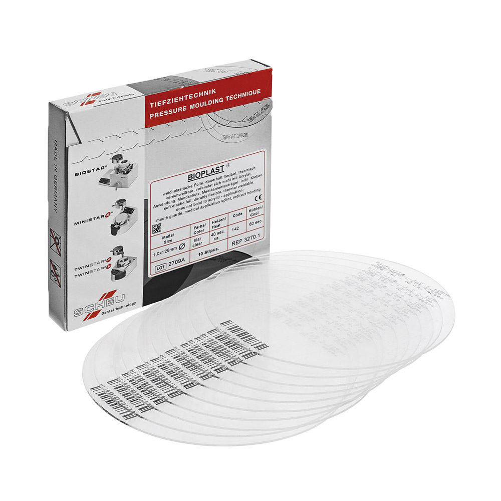 Bioplast 125 x 125 mm 3,00 mm klar, 10 stk.