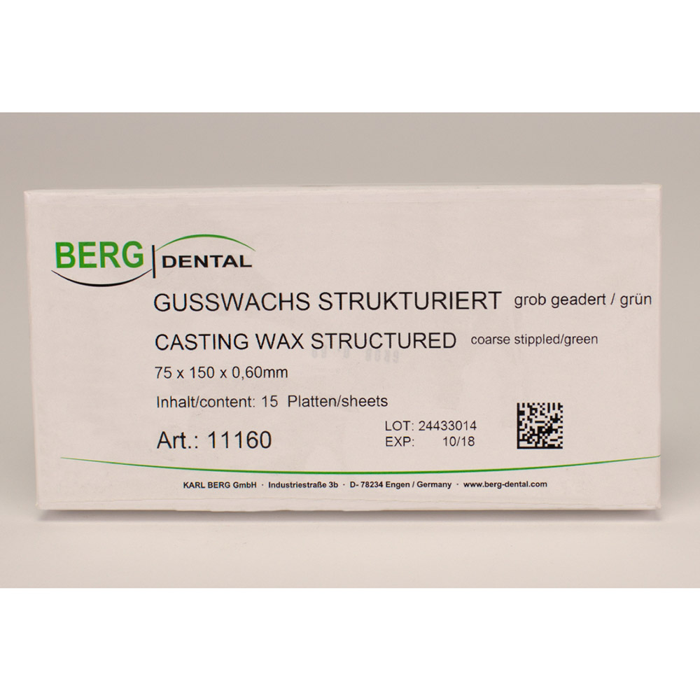 Gussvoksplader groft årede 0,60 mm grøn, pakke