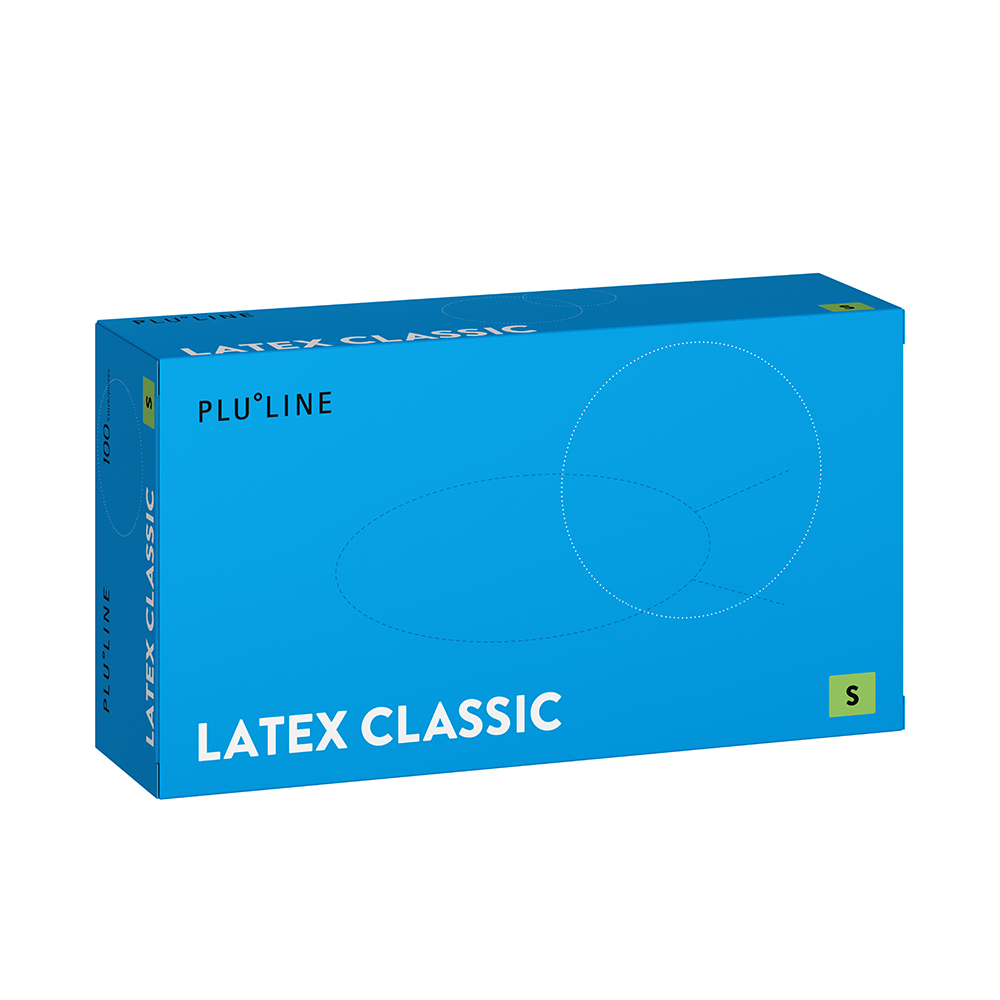PLULINE Latex Classic handsker str. L, 100 stk.
