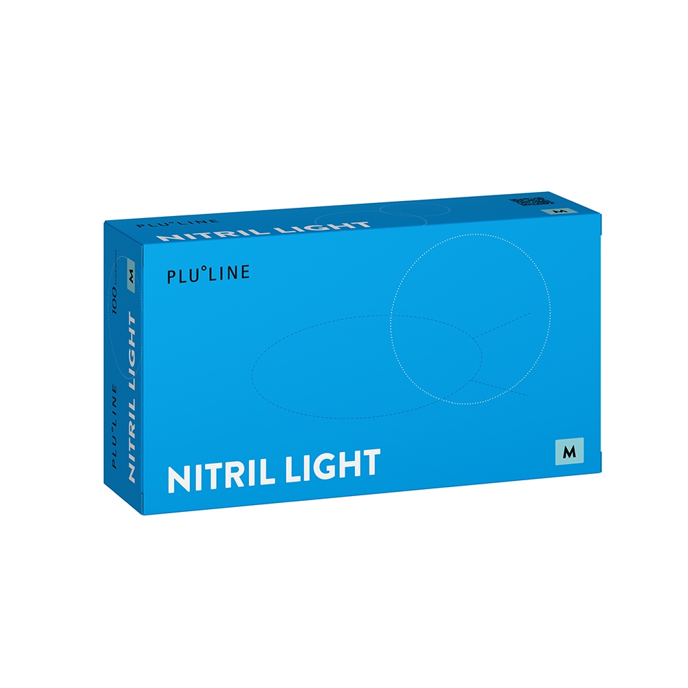 PLULINE NITRIL LIGHT hvid M, 100 stk