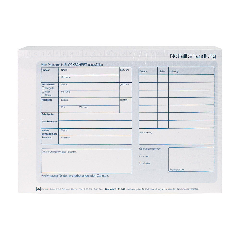 Nødbehandling A5 2-lags, 100 stk.