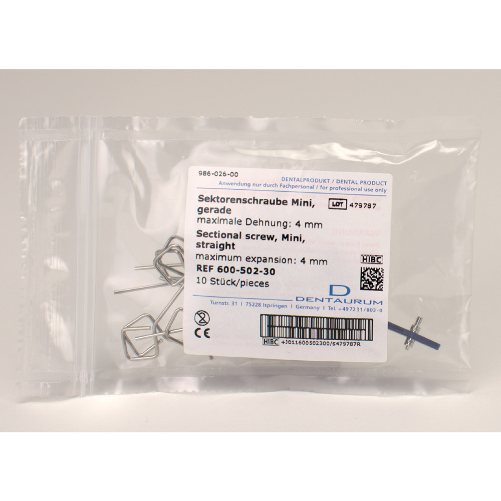 Sektor skrue rustfrit stål mini lige, 10 stk.
