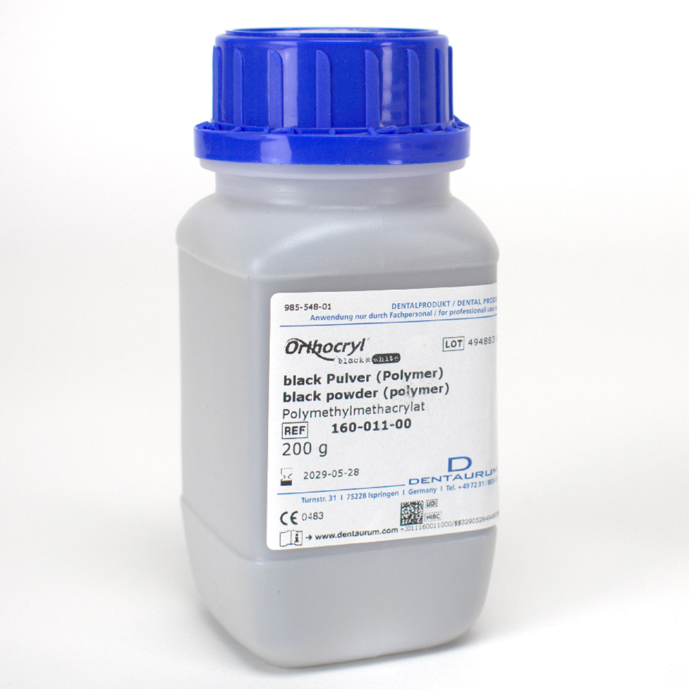 Orthocryl pulver sort, 200 g