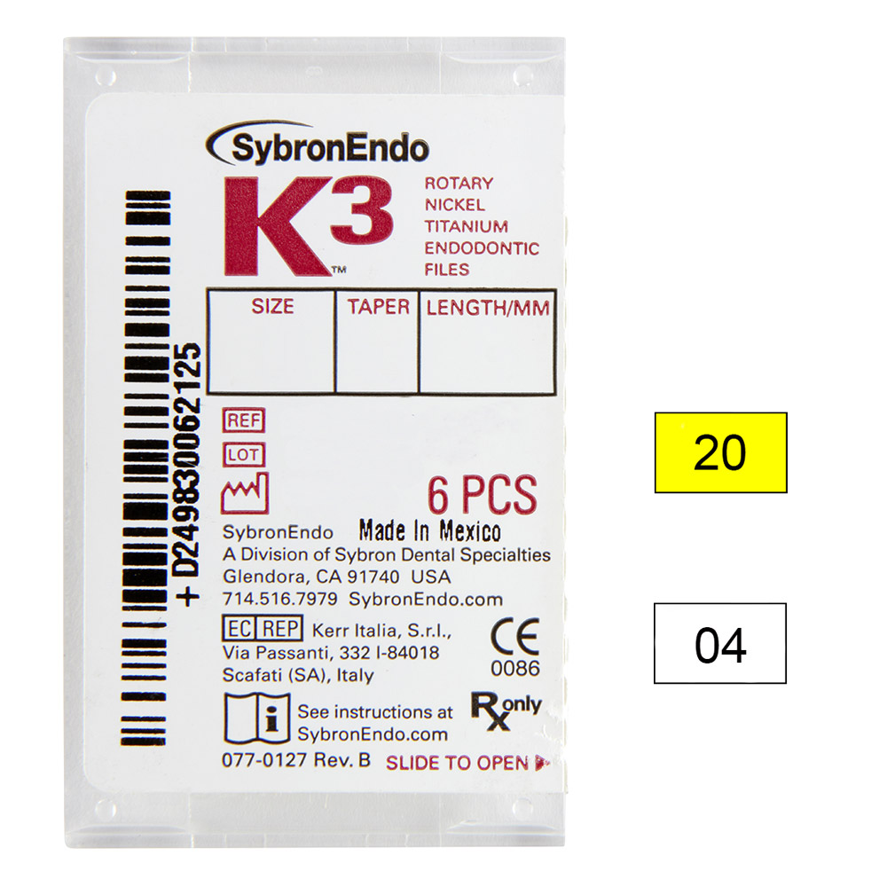 K3 NiTi-filer .04 Gr.20 21 mm, 6 stk.