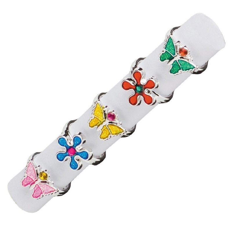 Ringe med små krystaller 72 stk.