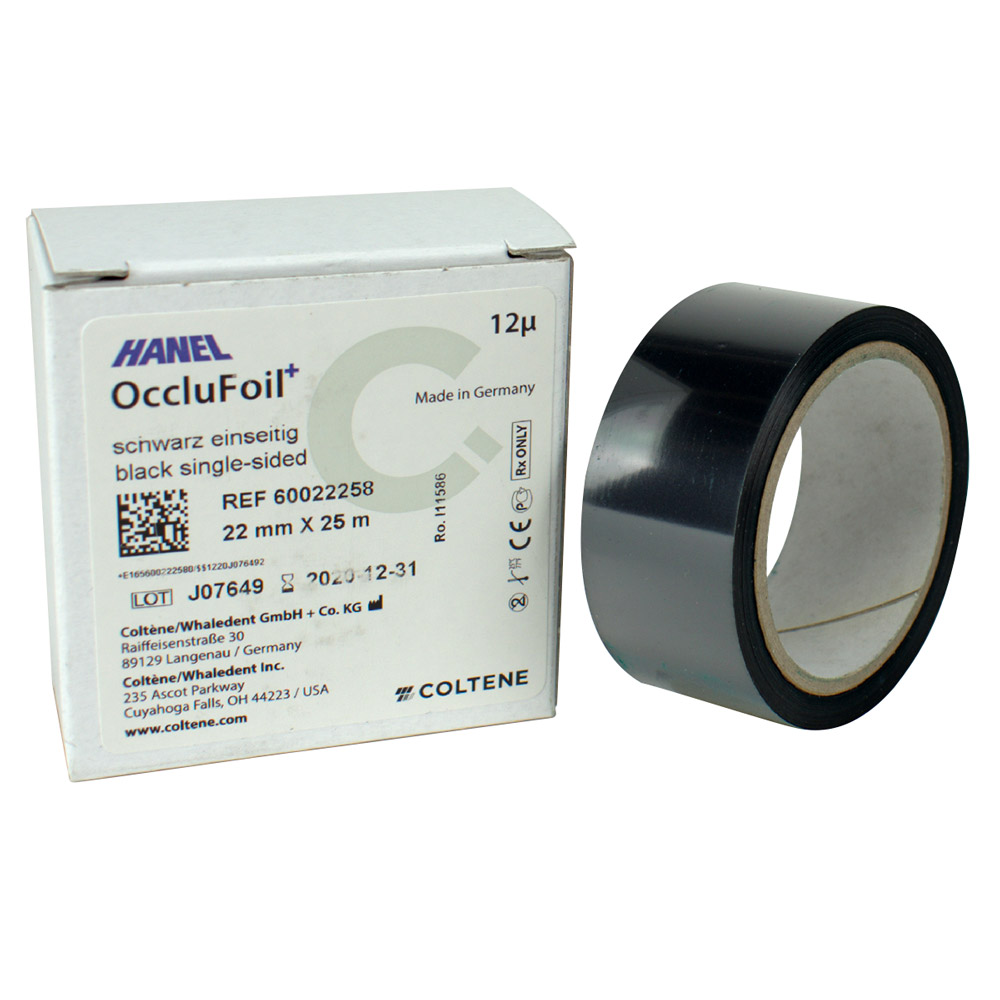 Hanel folie 12 µ PET ensidet 22 mm sort, 25 m