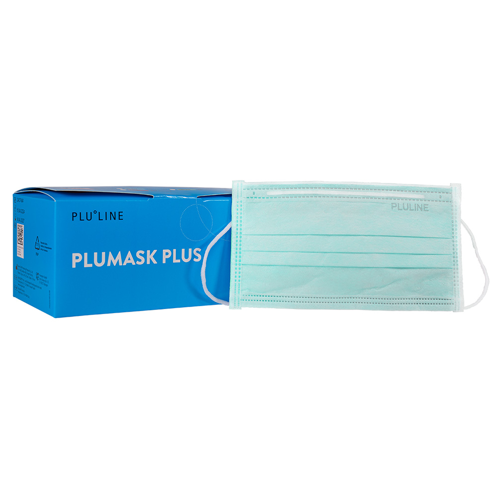 PLUMASK PLUS mundbind grøn, 50 stk.