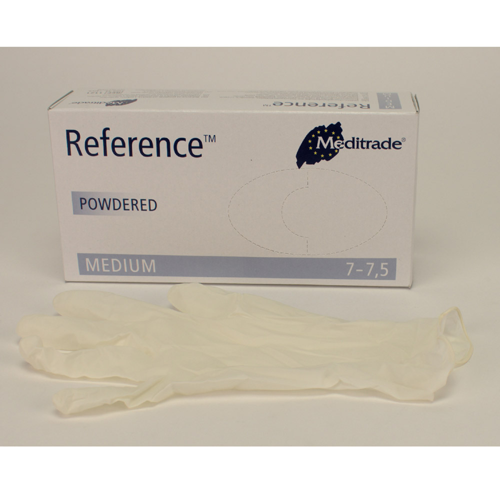 Reference Latex Handske usteril pudret Str. M, 100 stk.
