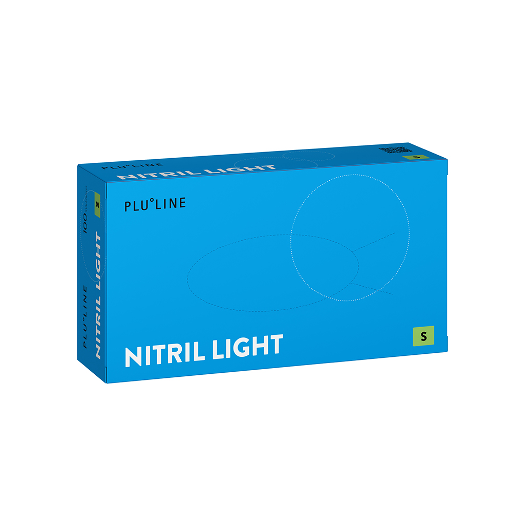 PLULINE NITRIL LIGHT hvid S, 100 stk