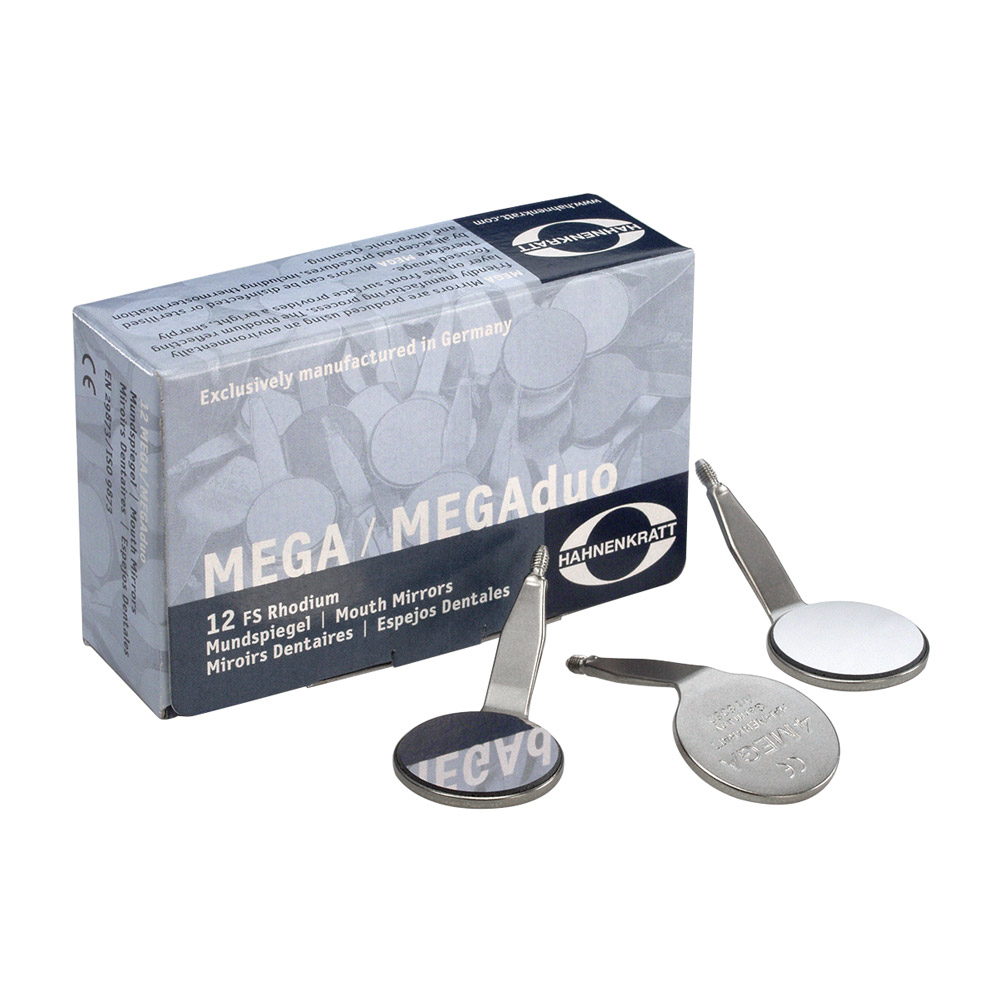 Mundspejl MEGA Rhodium 4 plan SS, 12 stk.