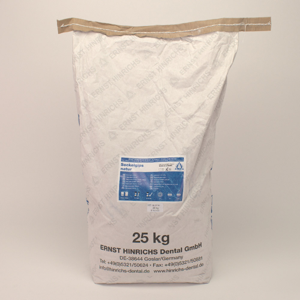 Sockelgips naturgips hvid, 25 kg sæk