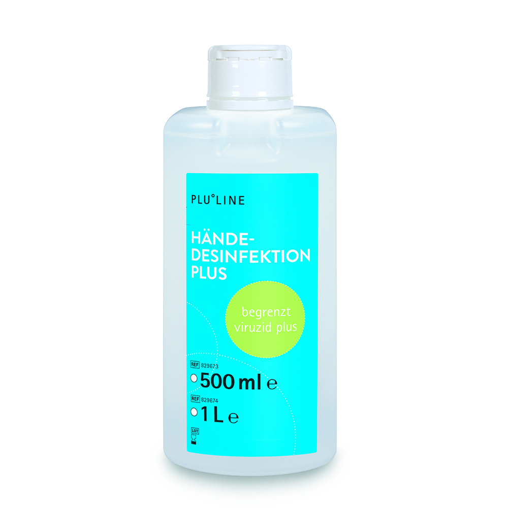 PLULINE Hånddesinfektion Plus, 500 ml flaske