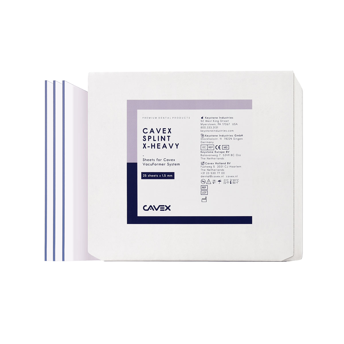 Cavex Vf Skinne X-Tung 125 x 125 mm 1,50 mm, 25 stk.