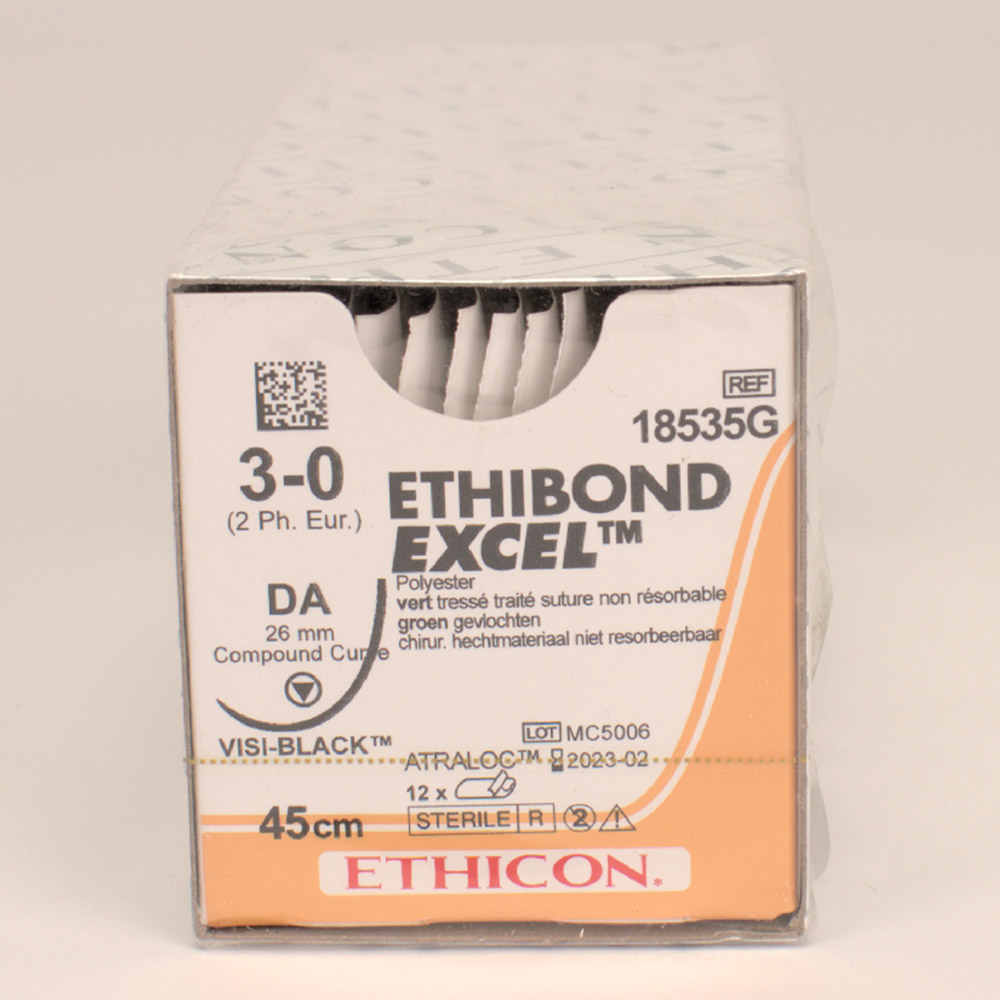 Ethibond Excel grøn 3-0/2 DAVB 1x45, 12 stk.