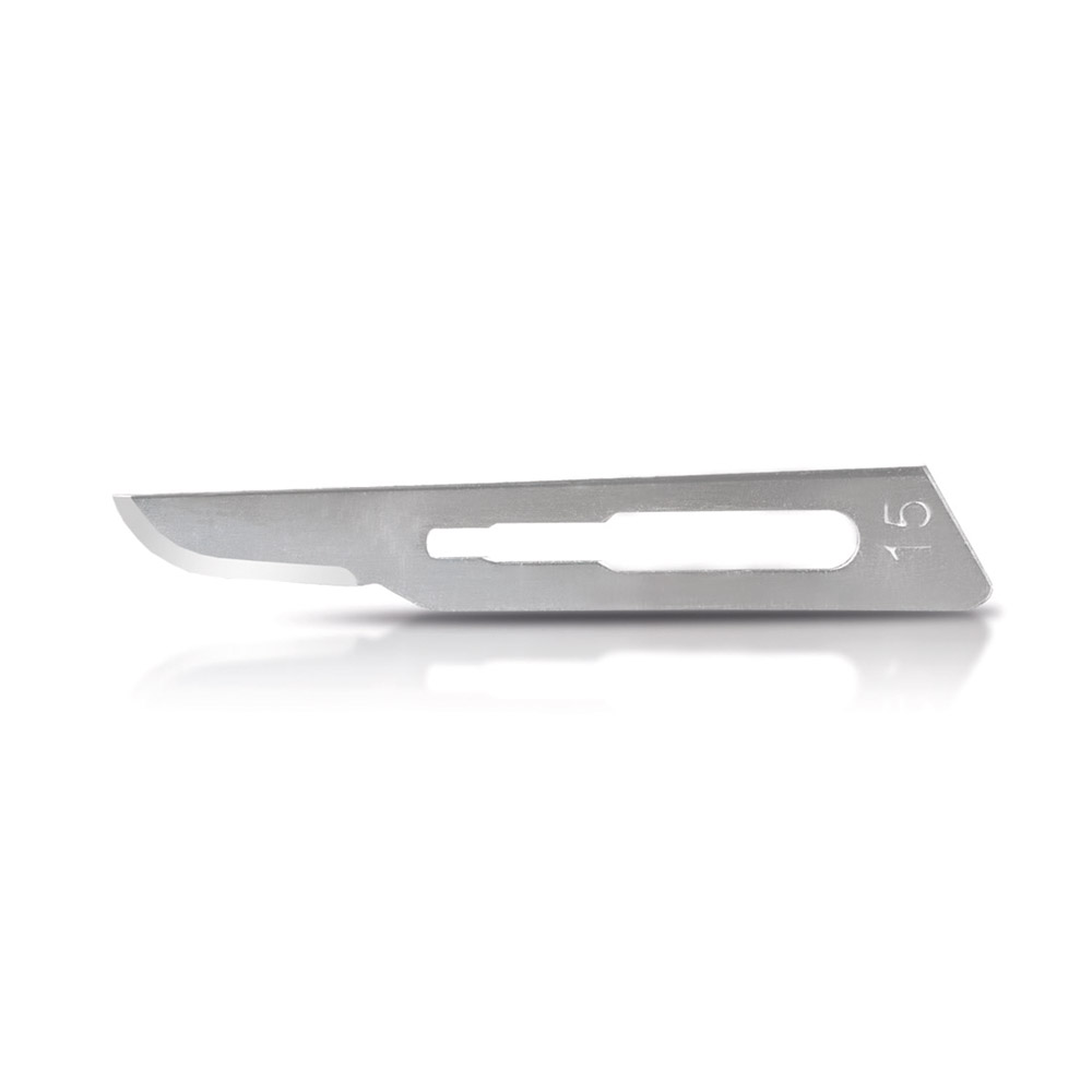 Skalpelklinge Carbon Stål 873B Figur 15, 100 stykker