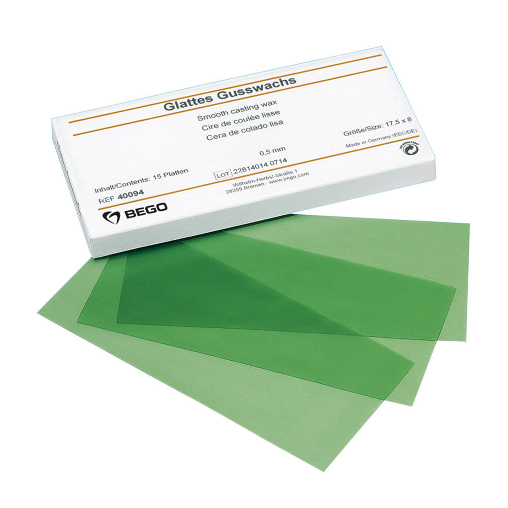 Glatte støbevoksplader 0,40 mm, 15 stk.