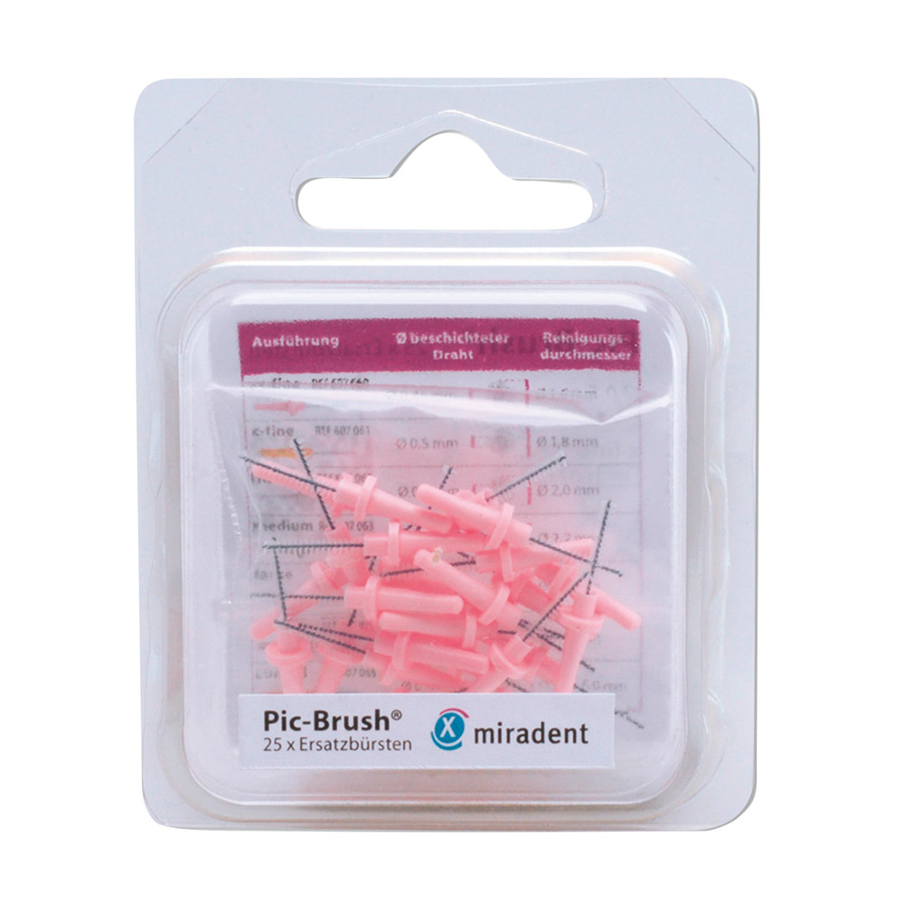 Pic Brush Ersatzbürsten pink, 25 stuks