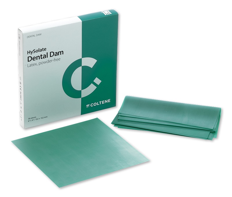 HySolate Latex Dental Dam dünn 152 x 152 mm groen, 36 stuks