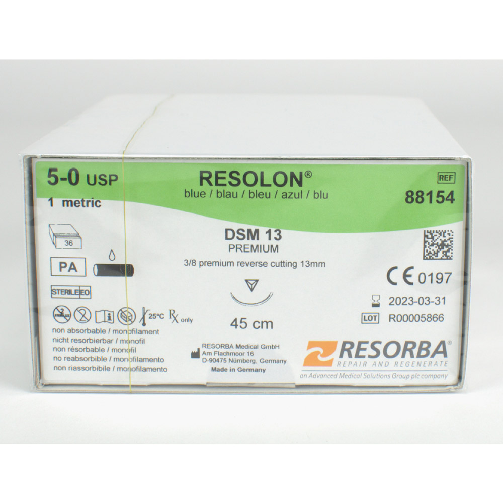 Resolon Monofil blauw 5/0 DSM13, 36 stuks