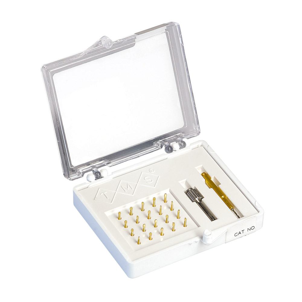 TMS-pennen regular 0,675 mm T01 goud 20 stuks + accessoires, set