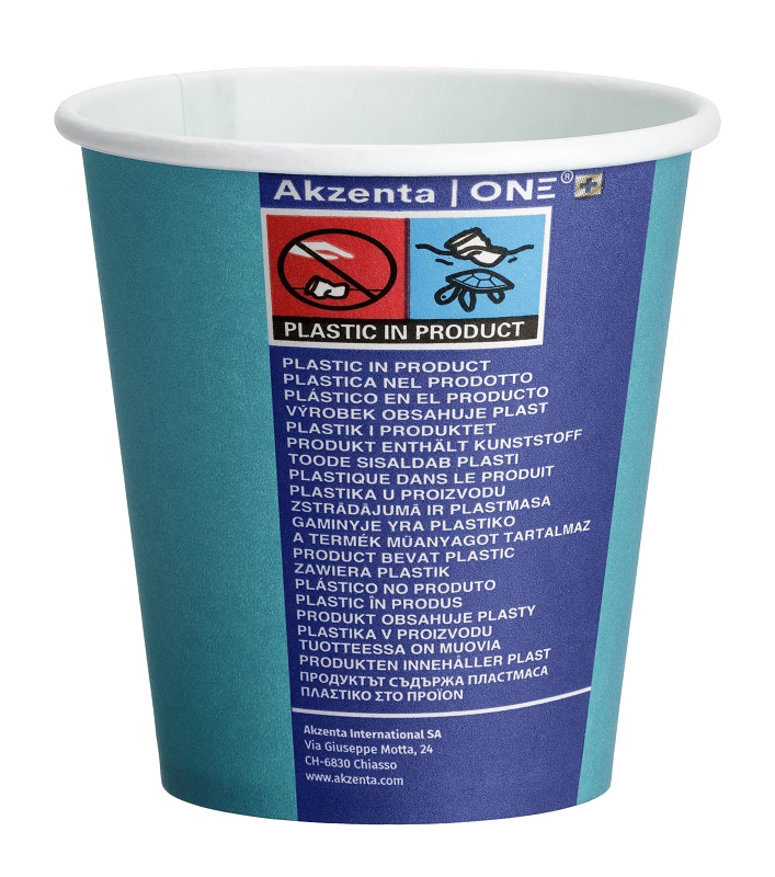 Akzenta ONE papieren bekers lagu.blauw 20x50 stuks