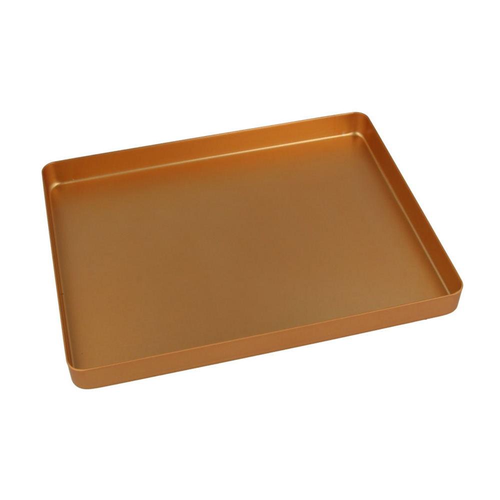 Tray Alu-bodem niet-geperforeerd mini 18 x 14 cm goud, stuk