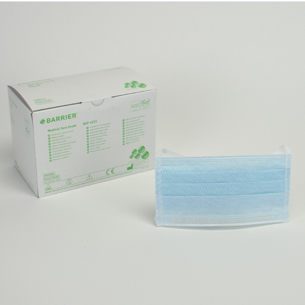 Barrière operatie masker standaard hypoallergeen blauw, 60 stuks