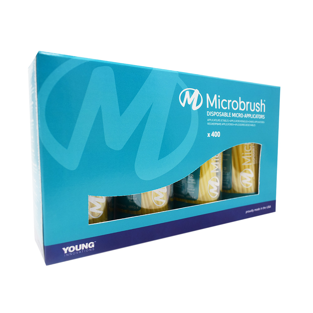 Microbrush fine yellow, 400 stuks