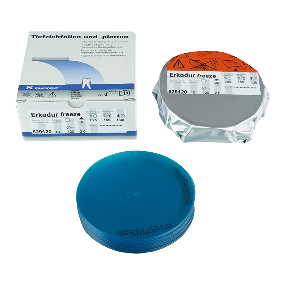 Erkodur-freeze thermovormfolie 120 x 3,00 mm transparant turquoise, 10 stuks