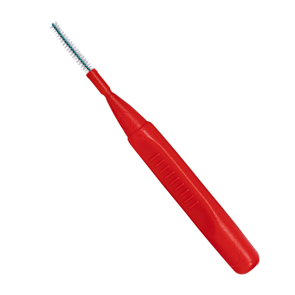PLULINE Interdentale borstels met handvat middel rood, 6 stuks