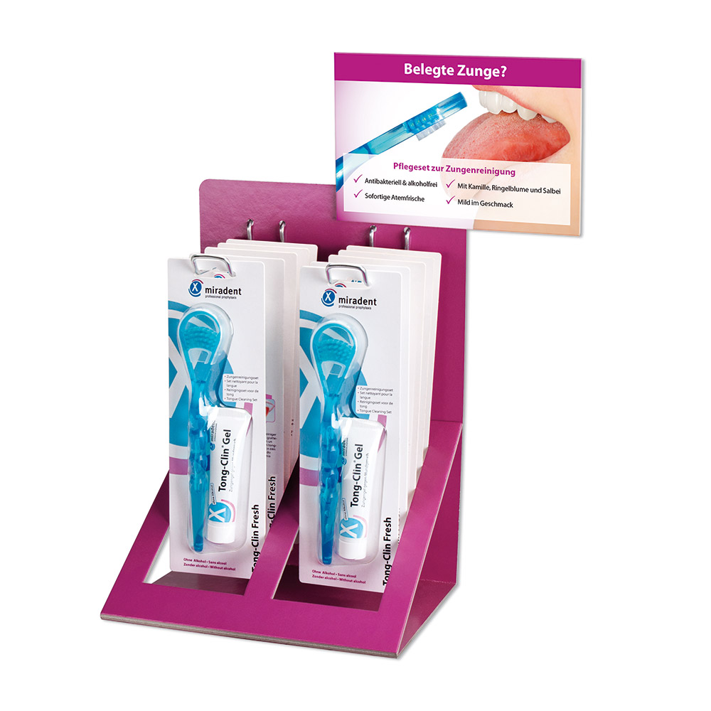 Tong-Clin Fresh tongreiniger + gel, display 9 stuks